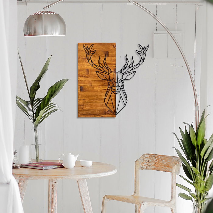 Wallity Deer1 Accesorio Decorativo de Pared de Madera y Metal Wallity Deer1 Accesorio Decorativo de Pared de Madera y Metal